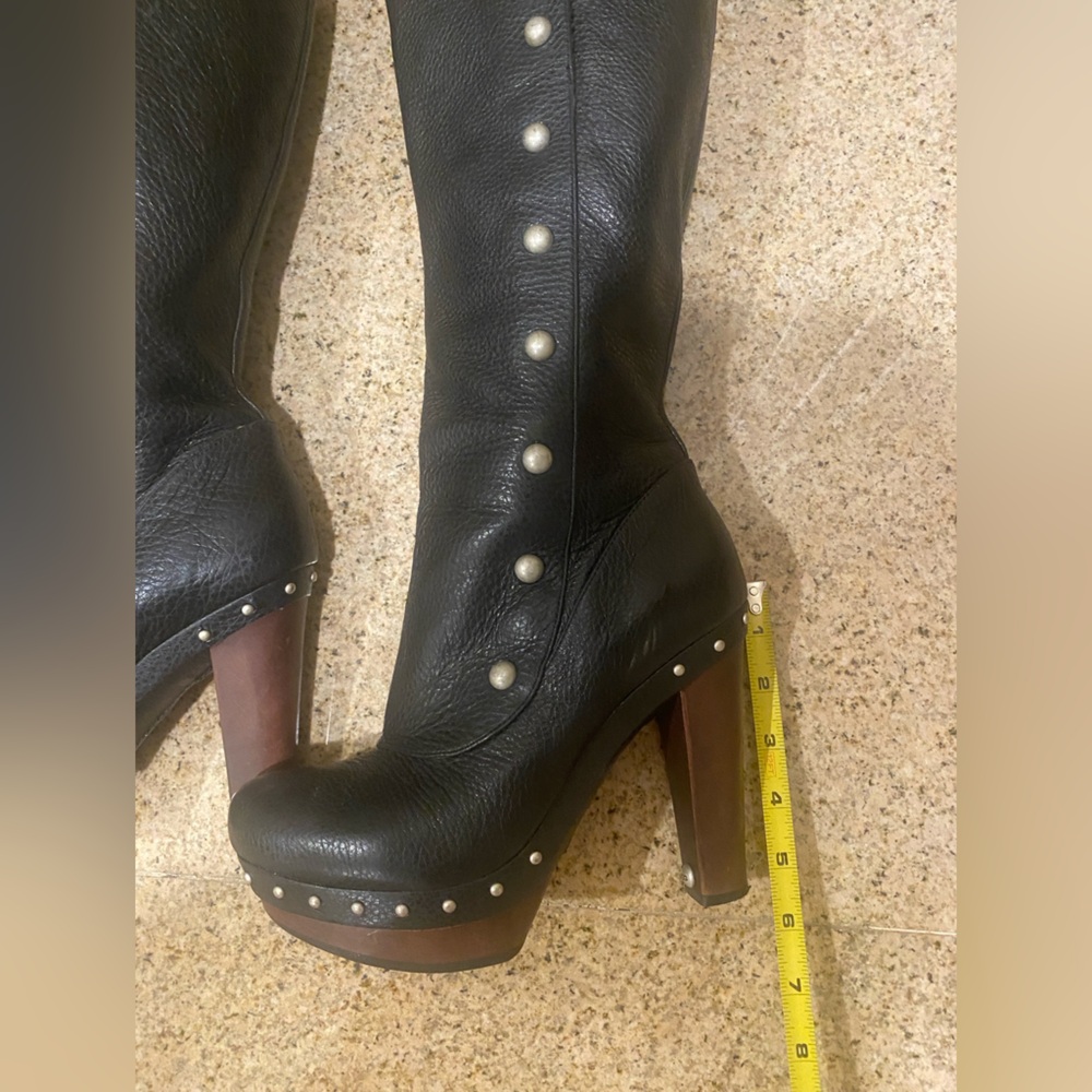 Ugg Black Genuine Leather Boots With Silver Studs… - image 7